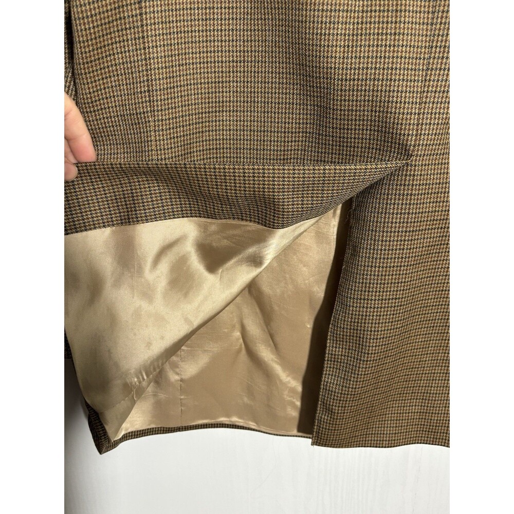 Lauren Ralph Lauren Sport Coat Blazer Mens 42R Brown Houndstooth Wool Academia - Picture 13 of 14